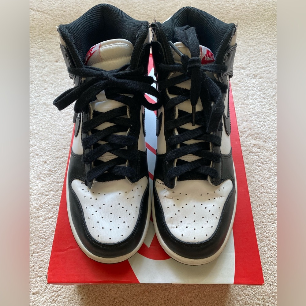Nike Dunk High Black and White Athletic Shoes - Picture 2 of 7